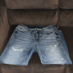 Boyfriend fit faux distressed Judy blue crop jeans